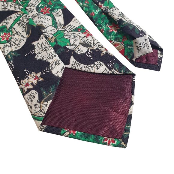 Camden Court Christmas Holiday Necktie With Musical Notes & Ornaments - Picture 5 of 5